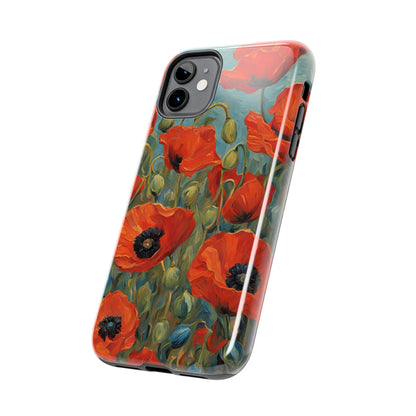 Field of Red Poppies - Tough Phone Case for iPhones and Samsung Smartphones