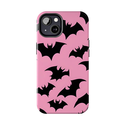 Halloween Bats on Pink - Tough Phone Case for iPhones and Samsung Smartphones