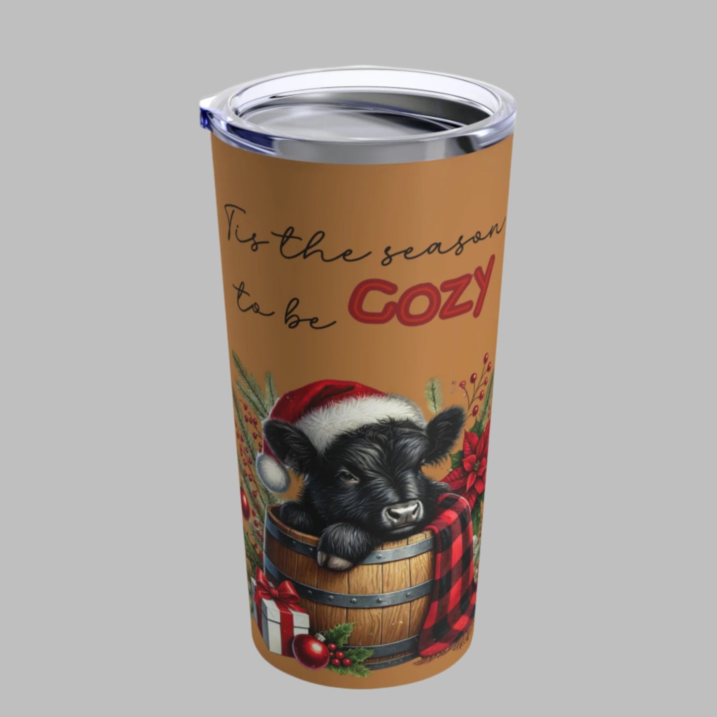 Adorable Highland Calf Christmas 20oz Tumbler