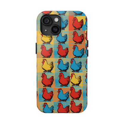 Artful Chickens - Tough Phone Case for iPhones and Samsung Smartphones