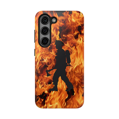 Phone Case Firefighter Silhouette Design for iPhone and Samsung Smartphones