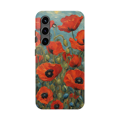 Field of Red Poppies - Tough Phone Case for iPhones and Samsung Smartphones