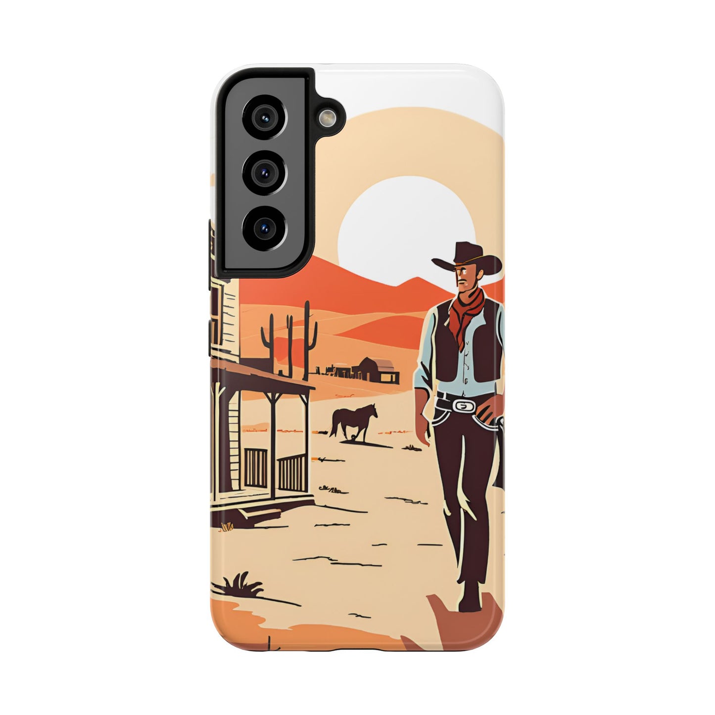 Retro Western Old West Design -Tough Phone Case for iPhone and Samsung Smartphones