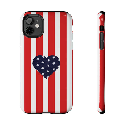 Stars and Stripes with Love - Tough Phone Case for iPhones and Samsung Smartphones