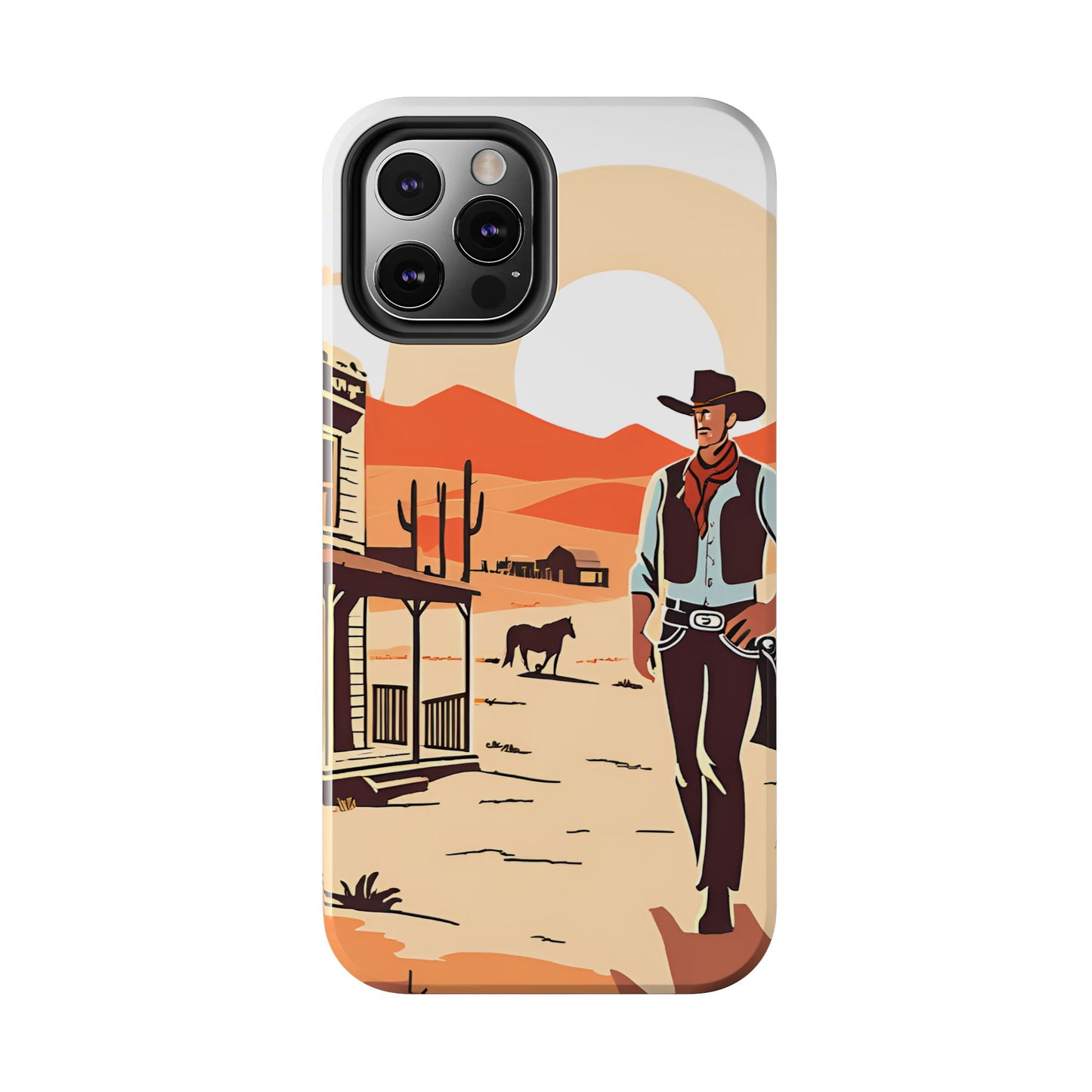 Retro Western Old West Design -Tough Phone Case for iPhone and Samsung Smartphones