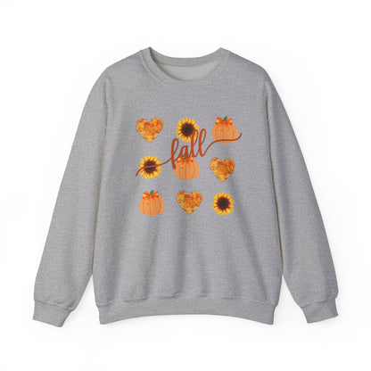 Fall Hearts Pumpkins Sunflower Sweatshirt