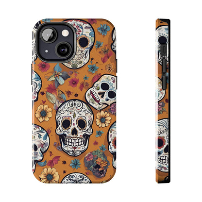 Phone Case - Day of the Dead Sugar Skulls Design  el Día de Todos los Santos iPhone and Samsung Smartphones