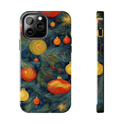 Christmas Tree and Ornaments Whimsical Art- Tough Phone Case for iPhones and Samsung Smartphones