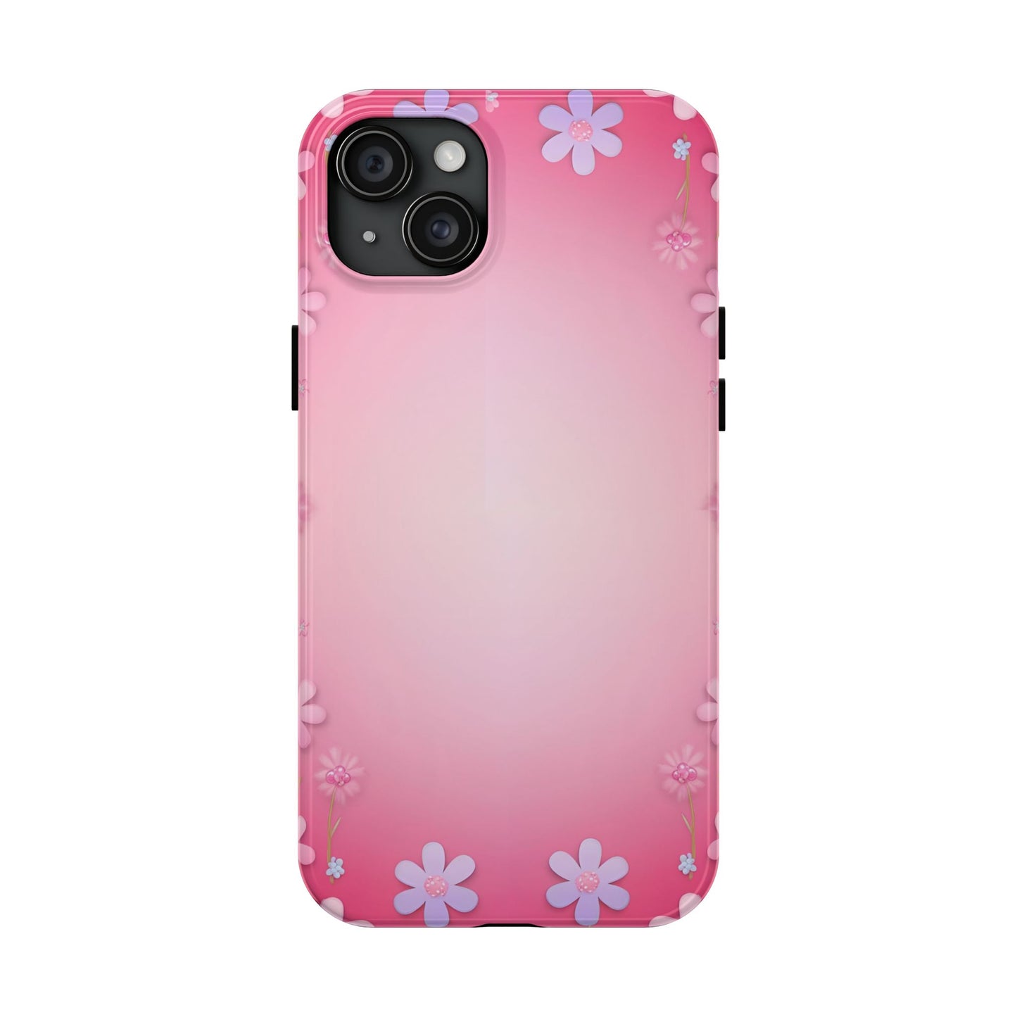 Phone Case - Flowers on Pink Ombre Design