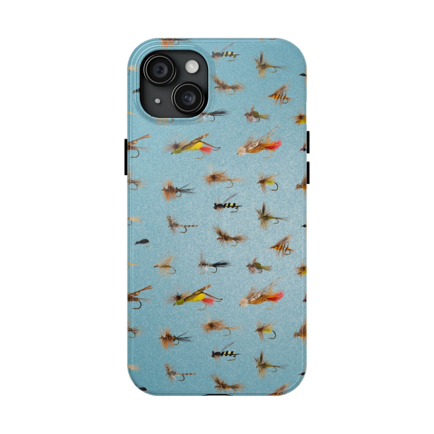 Dry Fly Fishing Lures in Light Blue Tough Phone Case for iPhone and Samsung Smartphones