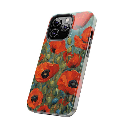 Field of Red Poppies - Tough Phone Case for iPhones and Samsung Smartphones