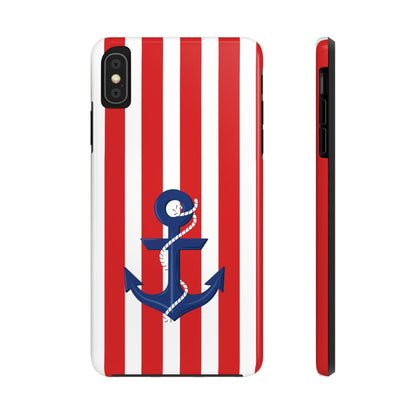 Stars and Stripes with Anchor - Tough Phone Case for iPhones and Samsung Smartphones