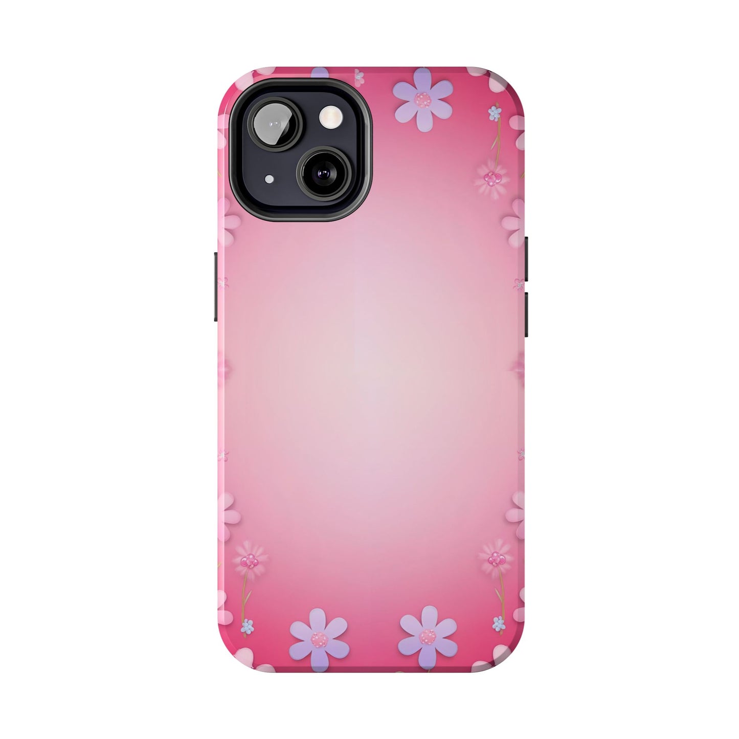 Phone Case - Flowers on Pink Ombre Design