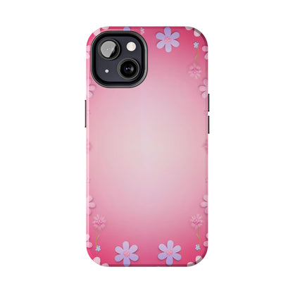 Phone Case - Flowers on Pink Ombre Design