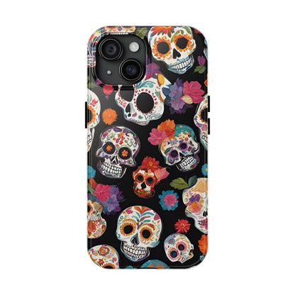 Day of the Dead Sugar Skulls el Día de Todos los Santos - Tough Phone Case for iPhones and Samsung Smartphones