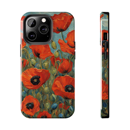 Field of Red Poppies - Tough Phone Case for iPhones and Samsung Smartphones