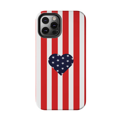 Stars and Stripes with Love - Tough Phone Case for iPhones and Samsung Smartphones