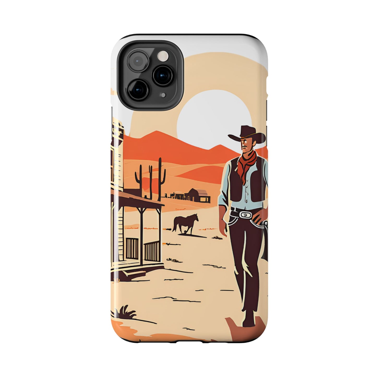 Retro Western Old West Design -Tough Phone Case for iPhone and Samsung Smartphones