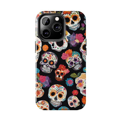 Day of the Dead Sugar Skulls el Día de Todos los Santos - Tough Phone Case for iPhones and Samsung Smartphones