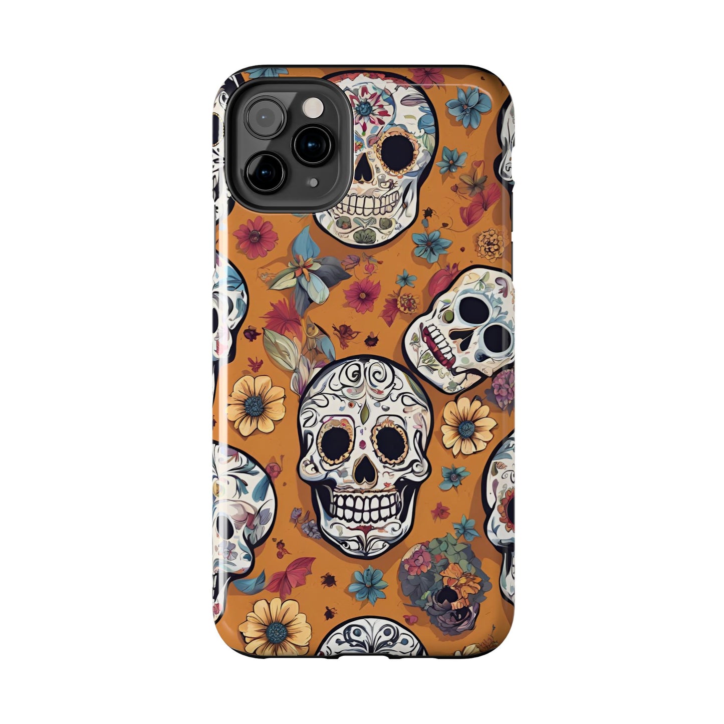 Phone Case - Day of the Dead Sugar Skulls Design  el Día de Todos los Santos iPhone and Samsung Smartphones