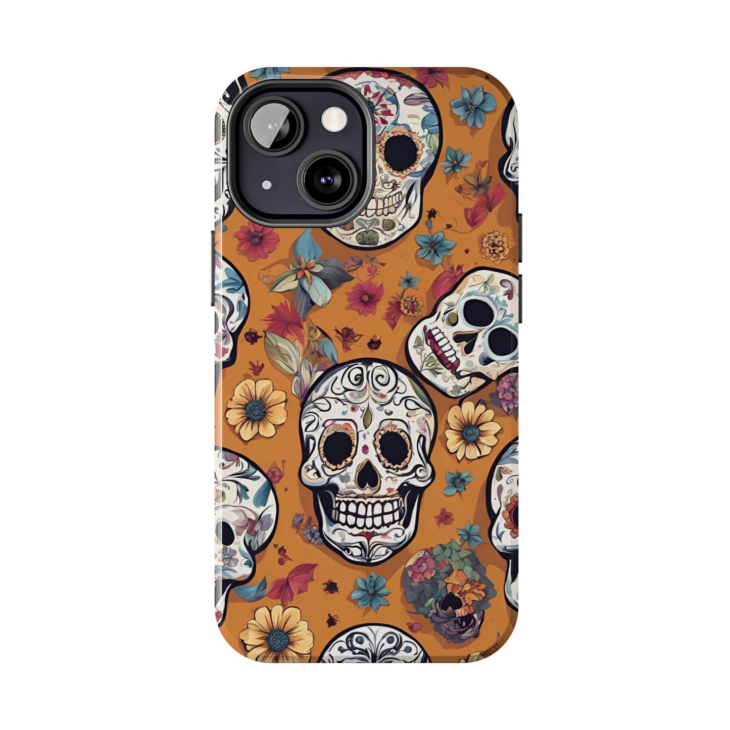 Phone Case - Day of the Dead Sugar Skulls Design  el Día de Todos los Santos iPhone and Samsung Smartphones