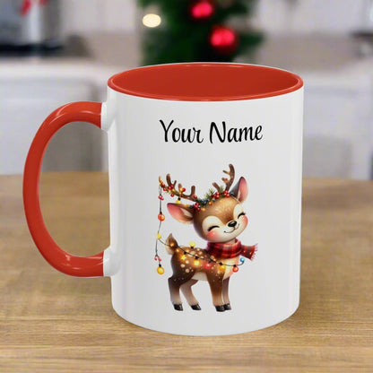 Personalized Coffee Mug Vintage Reindeer Design (11oz or15oz) Christmas Mug - Design #12