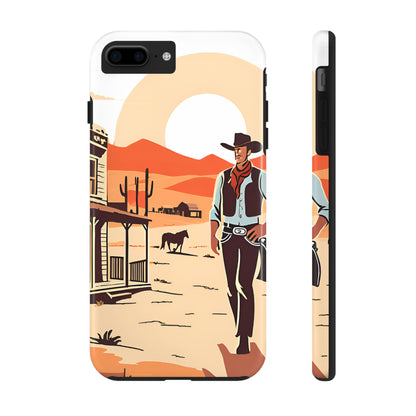 Retro Western Old West Design -Tough Phone Case for iPhone and Samsung Smartphones