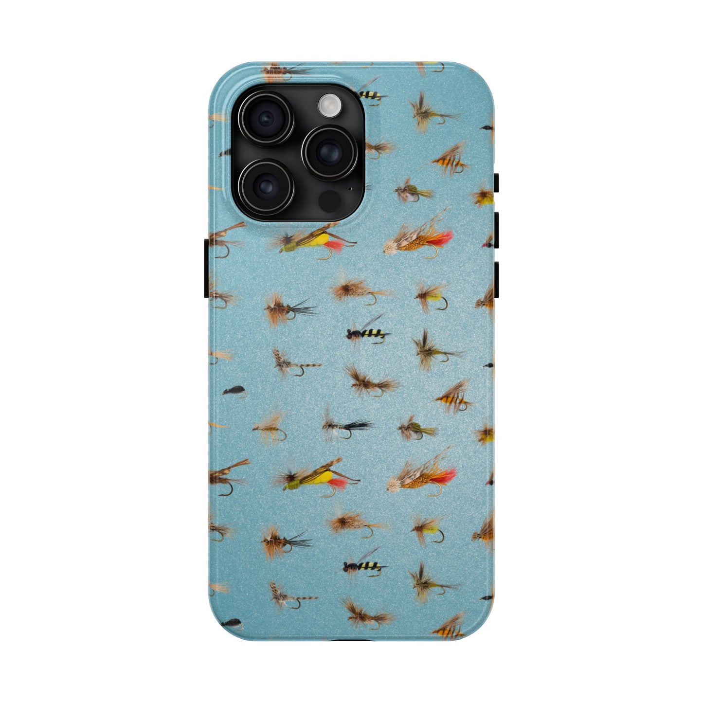 Dry Fly Fishing Lures in Light Blue Tough Phone Case for iPhone and Samsung Smartphones