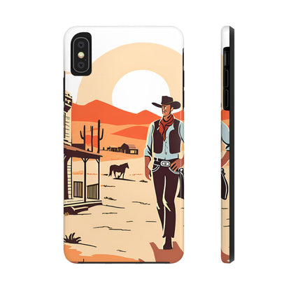 Retro Western Old West Design -Tough Phone Case for iPhone and Samsung Smartphones