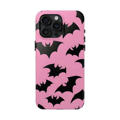 Halloween Bats on Pink - Tough Phone Case for iPhones and Samsung Smartphones