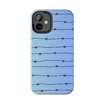 Barbed Wire on Blue - Tough Phone Case for iPhone and Samsung Phone Cases