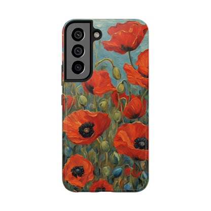 Field of Red Poppies - Tough Phone Case for iPhones and Samsung Smartphones