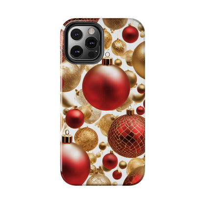 Red and Gold Christmas Ornaments - Tough Phone Case for iPhone and Samsung Smartphones