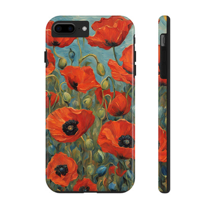 Field of Red Poppies - Tough Phone Case for iPhones and Samsung Smartphones