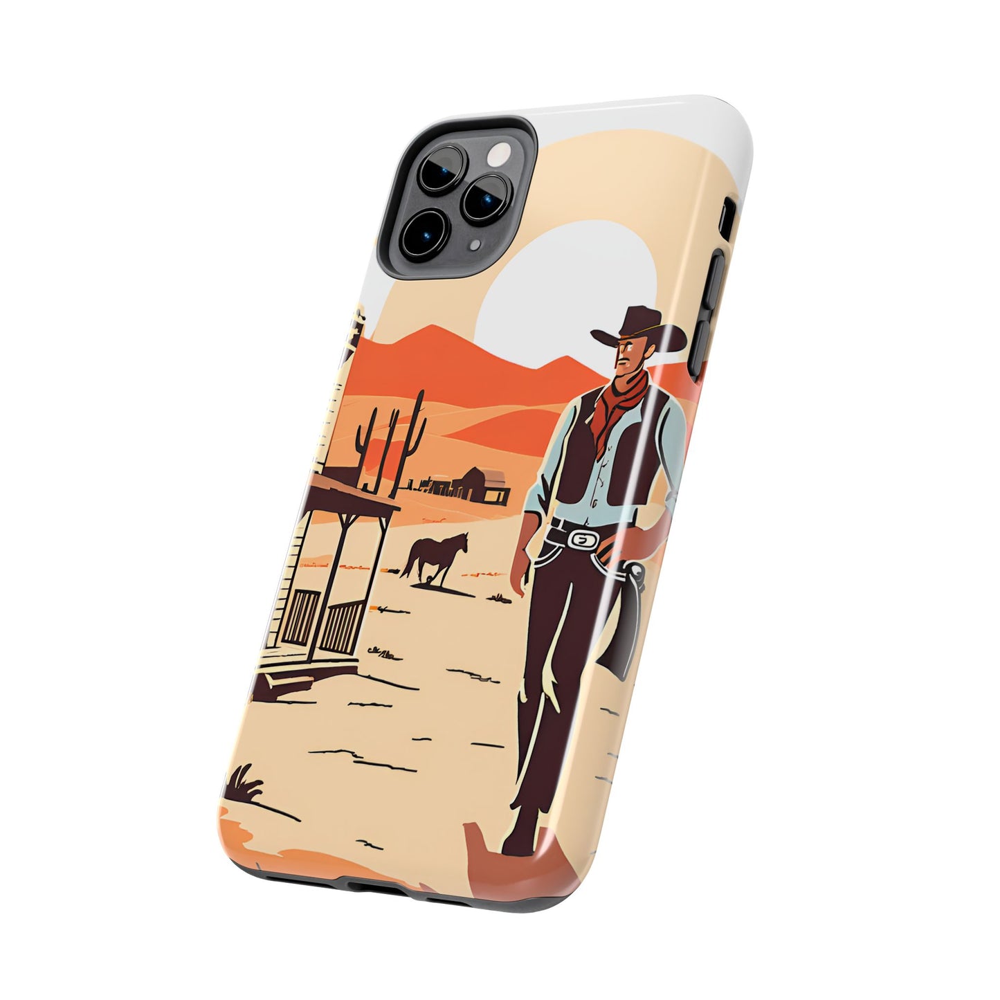 Retro Western Old West Design -Tough Phone Case for iPhone and Samsung Smartphones