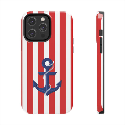 Stars and Stripes with Anchor - Tough Phone Case for iPhones and Samsung Smartphones