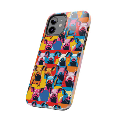 Colorful Pop Art Style Pigs Design - Tough Phone Cases for iPhone and Samsung Smartphones