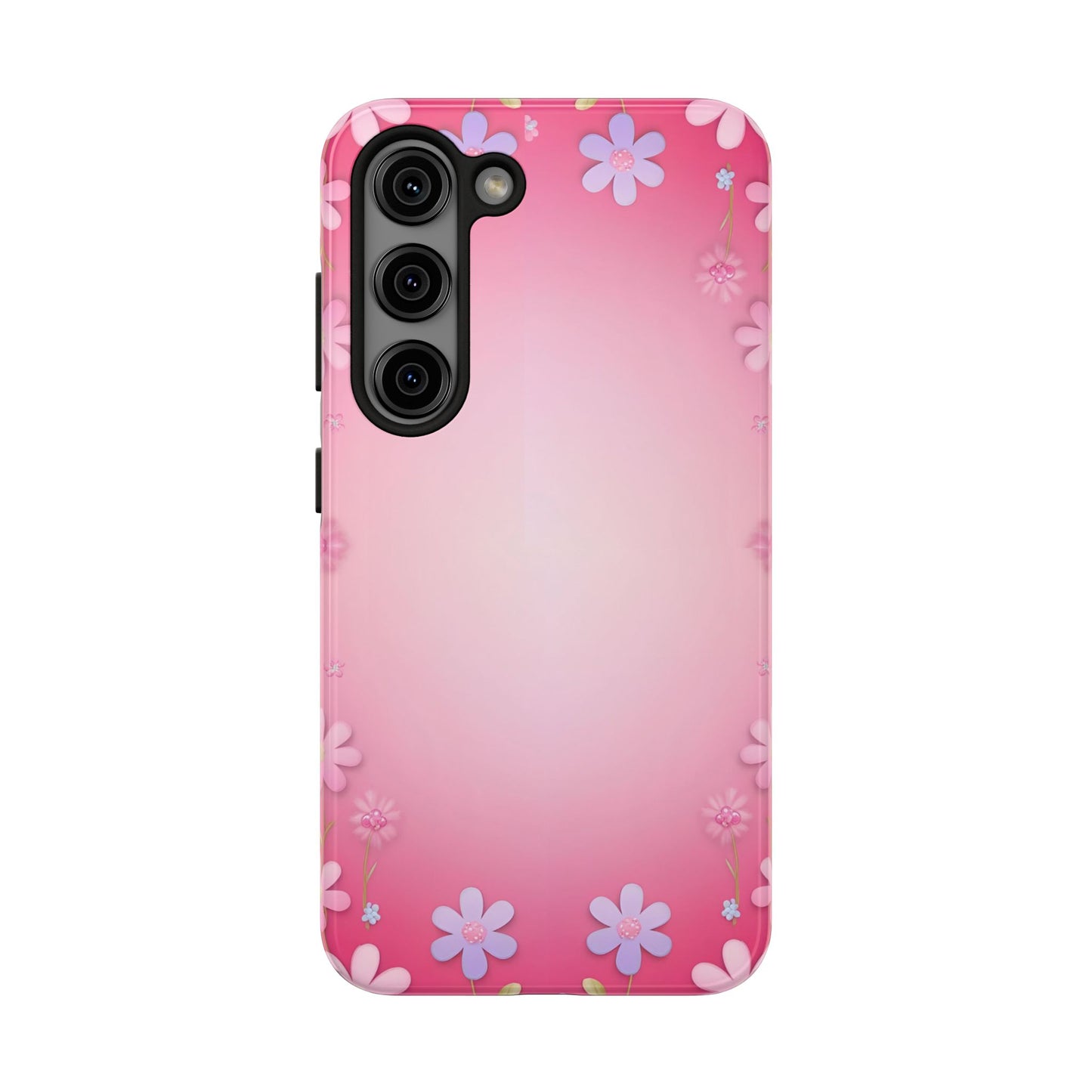 Phone Case - Flowers on Pink Ombre Design