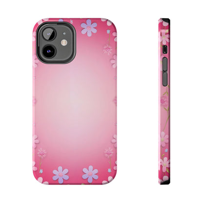 Phone Case - Flowers on Pink Ombre Design