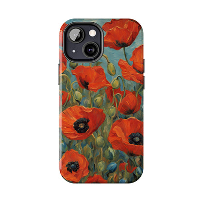 Field of Red Poppies - Tough Phone Case for iPhones and Samsung Smartphones