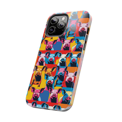 Colorful Pop Art Style Pigs Design - Tough Phone Cases for iPhone and Samsung Smartphones