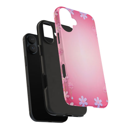 Phone Case - Flowers on Pink Ombre Design