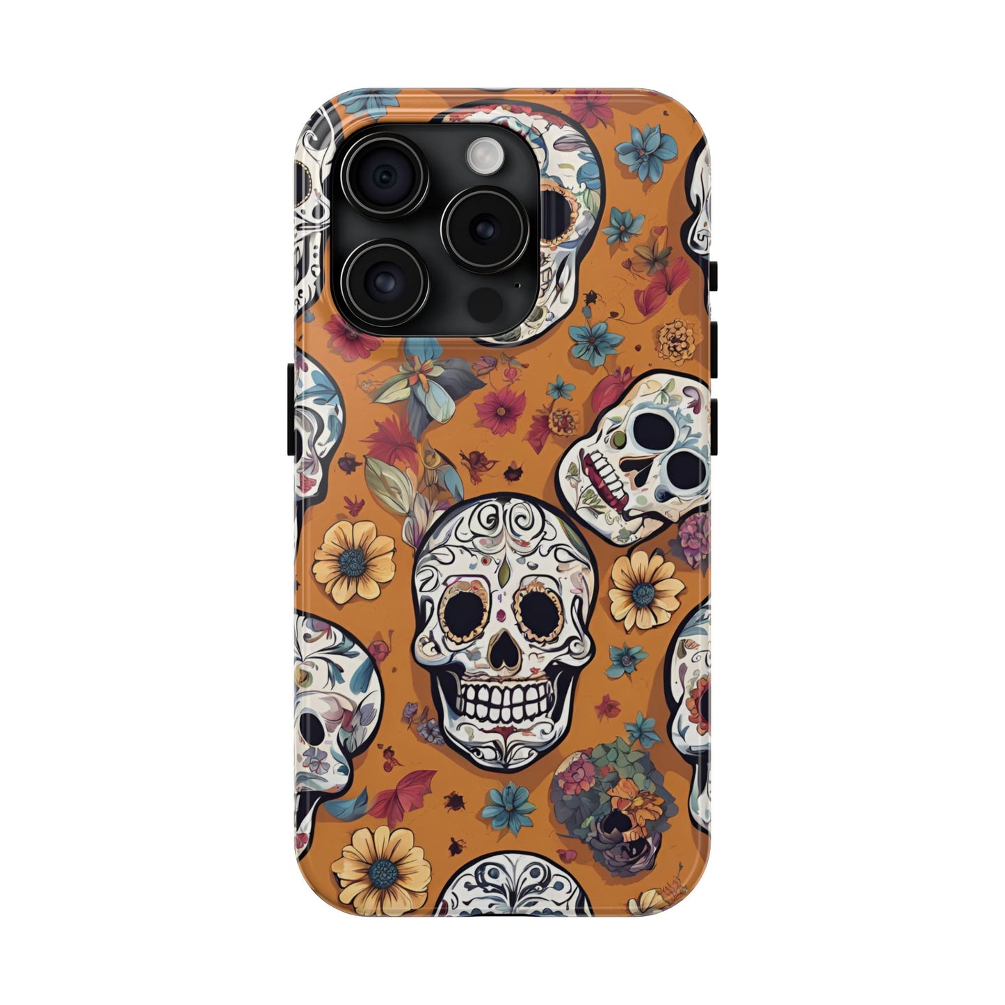 Phone Case - Day of the Dead Sugar Skulls Design  el Día de Todos los Santos iPhone and Samsung Smartphones