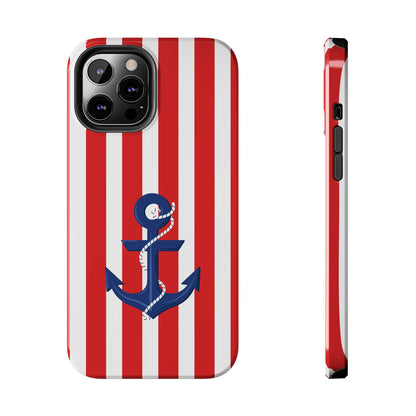 Stars and Stripes with Anchor - Tough Phone Case for iPhones and Samsung Smartphones