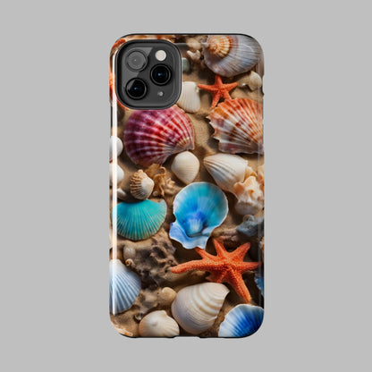 Oceanside memories - Seashells on Beach -Tough Phone Case for iPhones and Samsung Smartphones