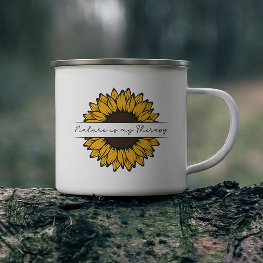 Nature is my Therapy Enamel Camping Mug