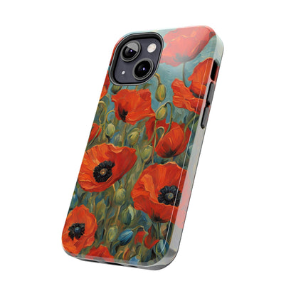 Field of Red Poppies - Tough Phone Case for iPhones and Samsung Smartphones