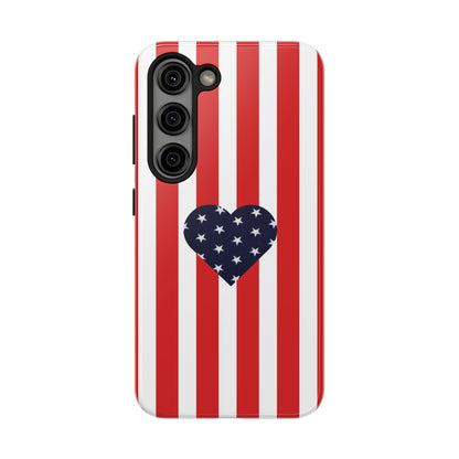 Stars and Stripes with Love - Tough Phone Case for iPhones and Samsung Smartphones