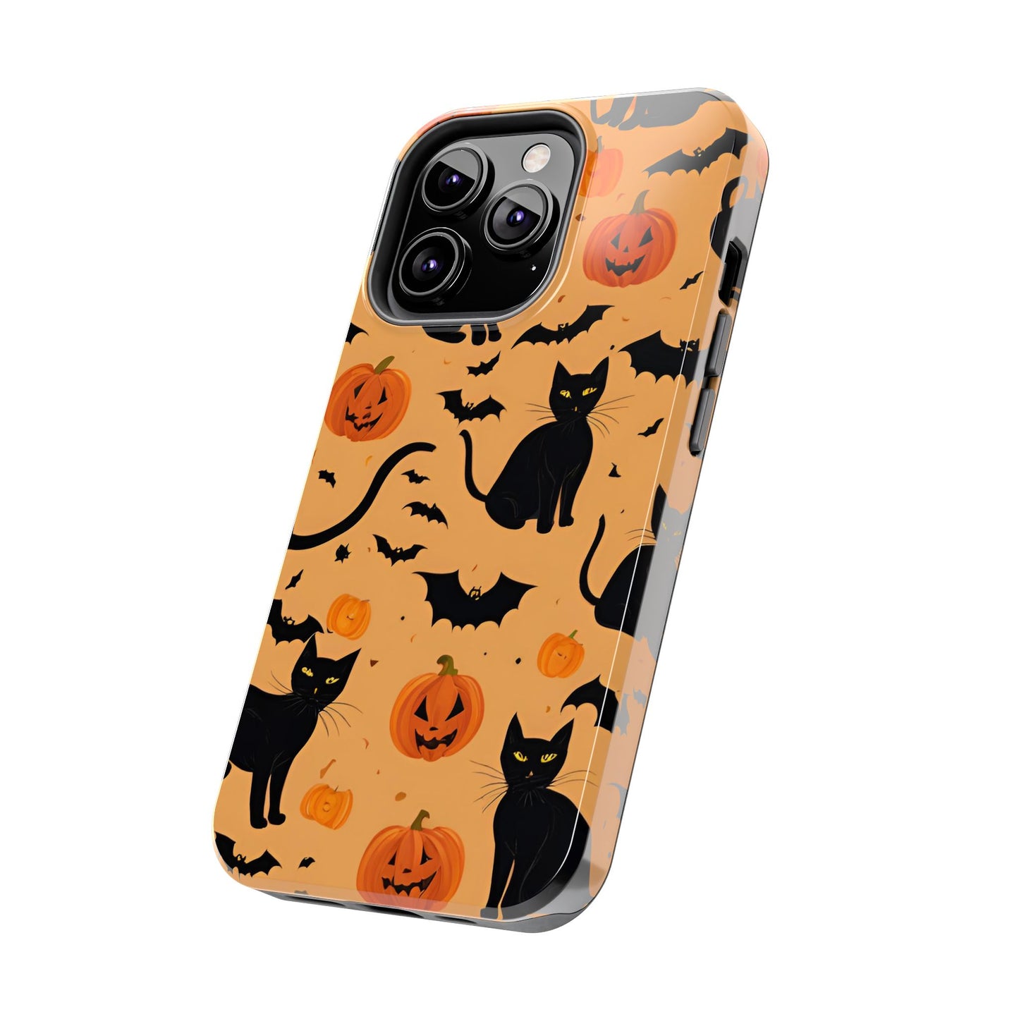 Halloween Black Cats and Pumpkins - Tough Phone Case for iPhones and Samsung Smartphones