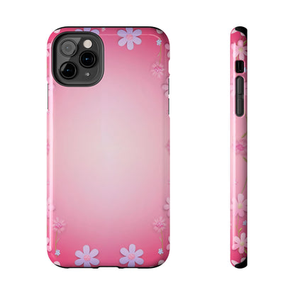 Phone Case - Flowers on Pink Ombre Design